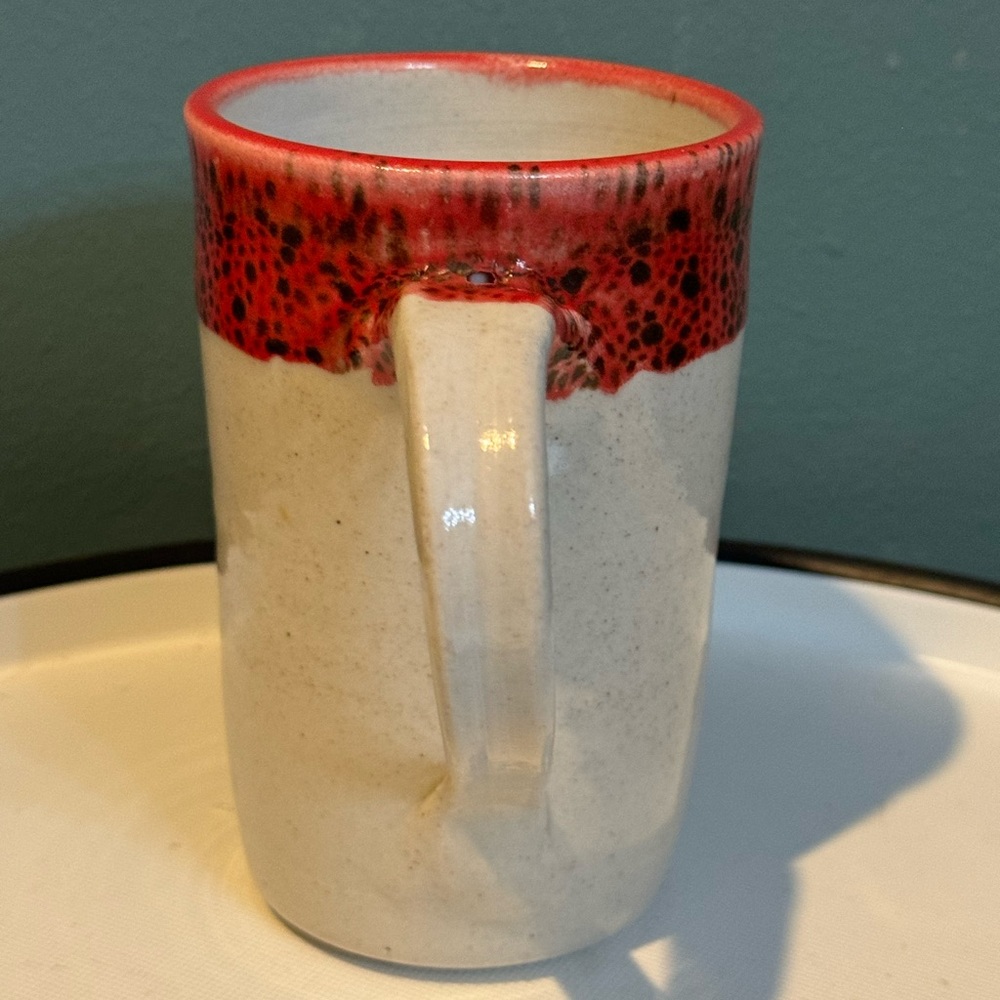 Red Dotted Series Studio Pottery mug by Cheryl L. Hardy, 12 oz - Picture 2 of 7